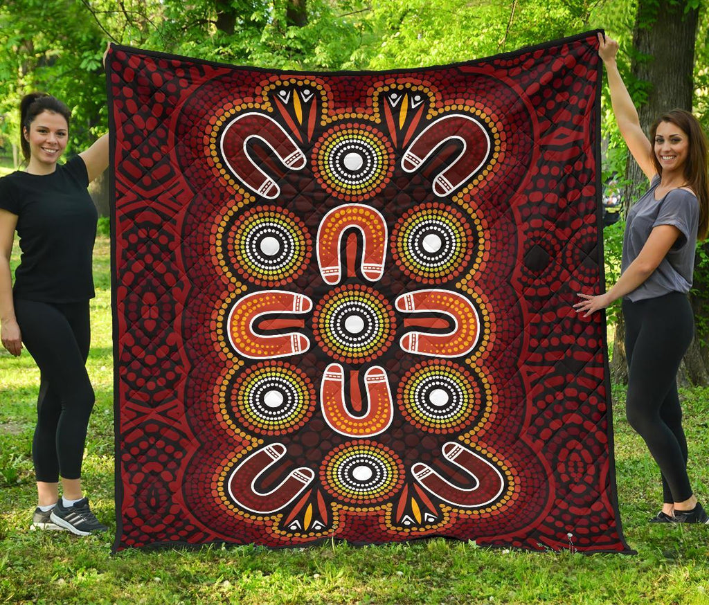 aboriginal-premium-quilt-aboriginal-dot-painting-flowers-style