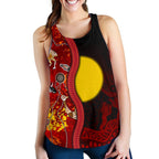 Aboriginal Women's Racerback Tank - Red Indigenous Flag - Vibe Hoodie