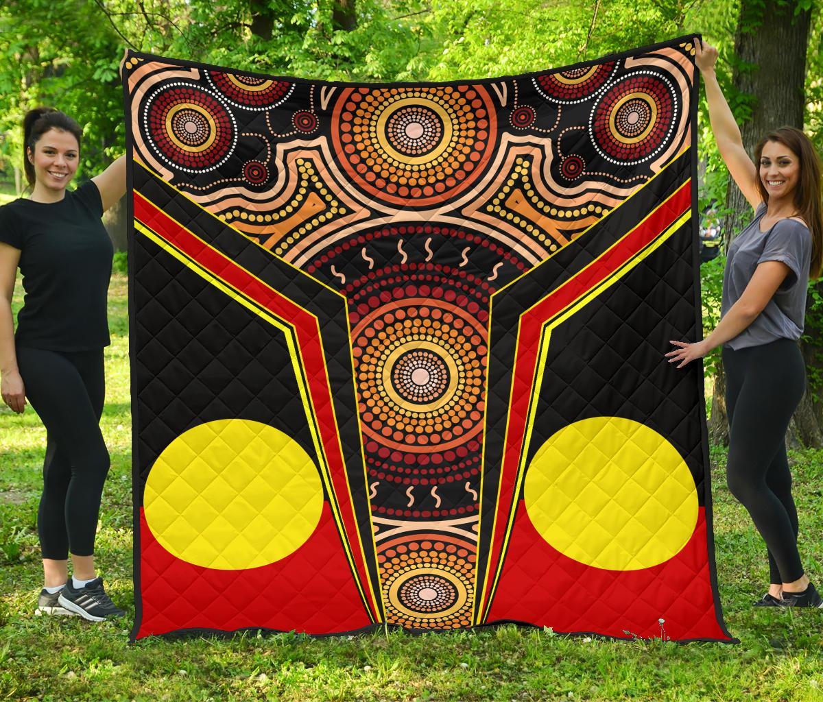 premium-quilt-aboriginal-with-dot-painting-art