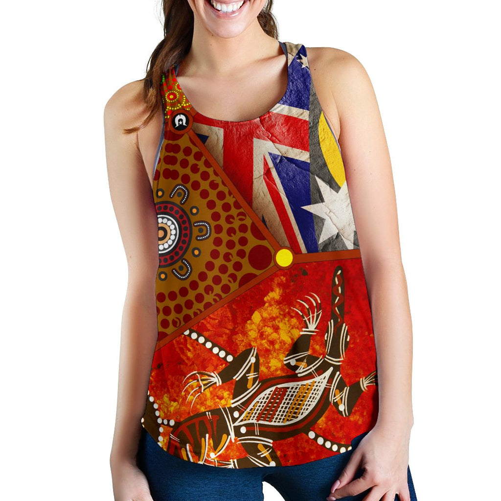 Racer tanks - Aboriginal Dot Pattern & Flags, Crocodile - Vibe Hoodie