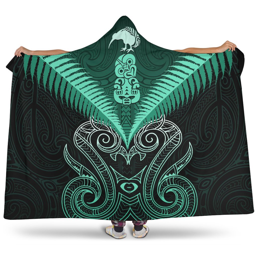 maori-manaia-new-zealand-hooded-blanket-turquoise