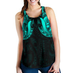 Maori Ta Moko Women Racerback Tank New Zealand Turquoise - Vibe Hoodie