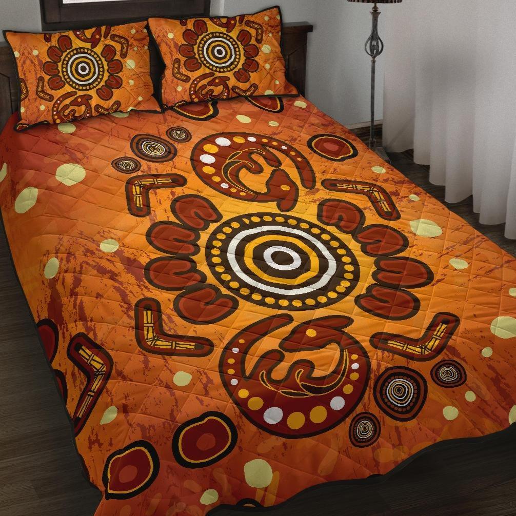 aboriginal-quilt-bed-set-baby-kangaroo-and-dot-painting-patterns