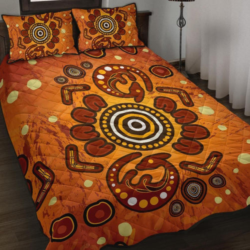 aboriginal-quilt-bed-set-baby-kangaroo-and-dot-painting-patterns