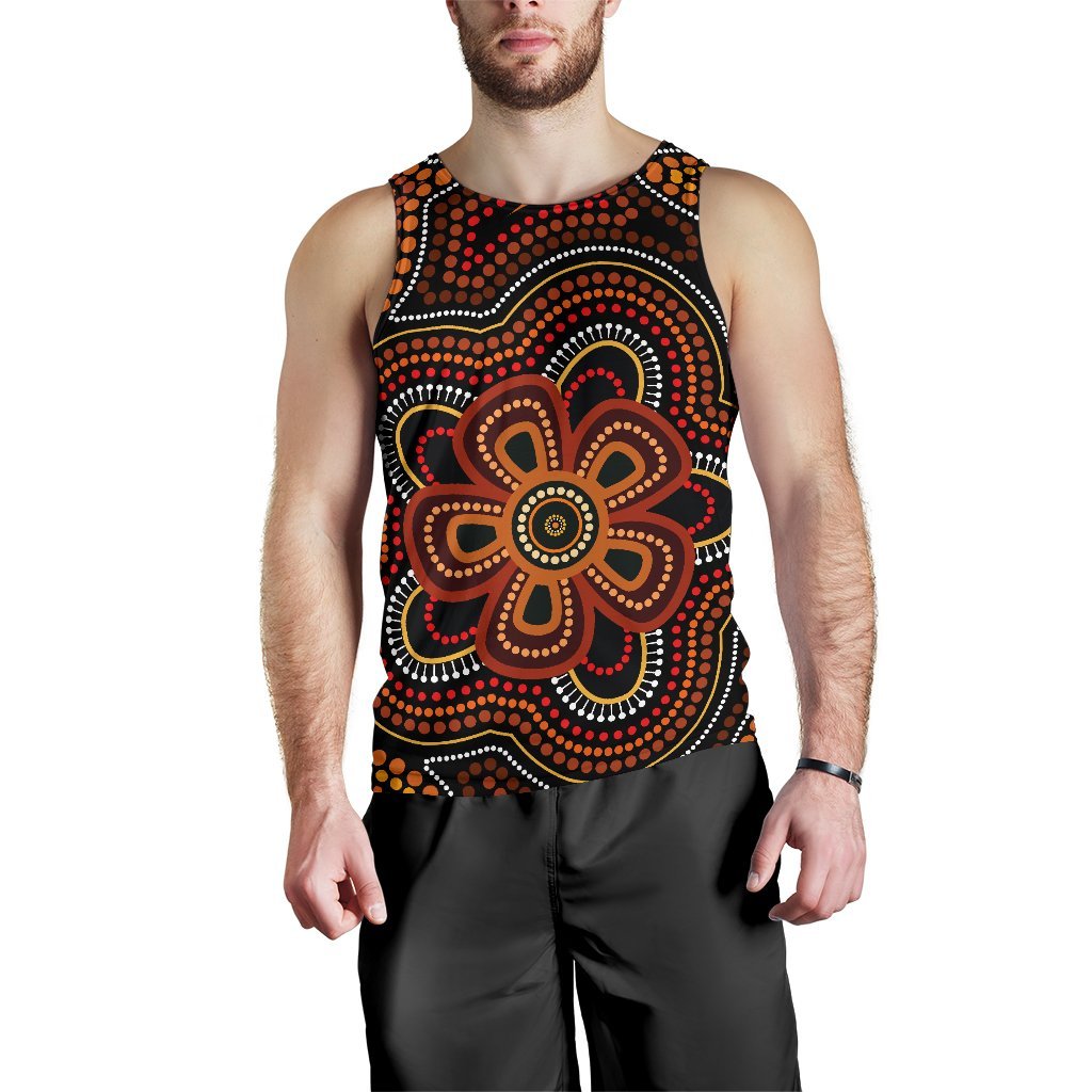 aboriginal-mens-tank-top-aboriginal-dot-painting-flowers-style-ver02