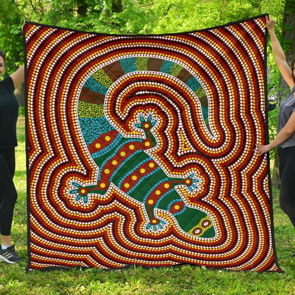 premium-quilts-lizard-coverlets-aboriginal-dot-painting
