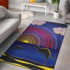 area-rug-sunset-over-the-sea-and-kangaroo-dot-painting