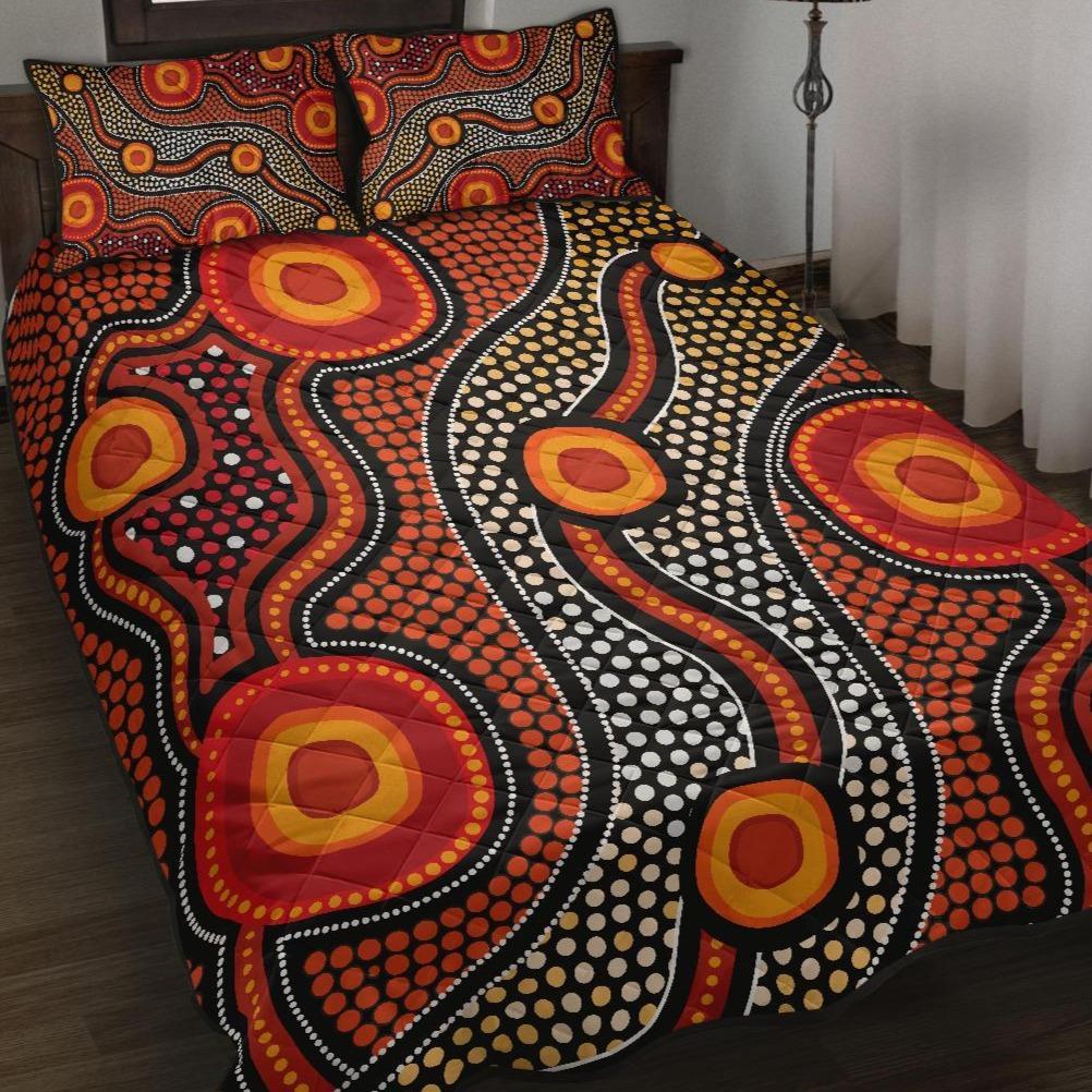 aboriginal-quilt-bed-set-landscape-circle-dot-painting-art