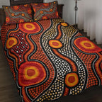 aboriginal-quilt-bed-set-landscape-circle-dot-painting-art