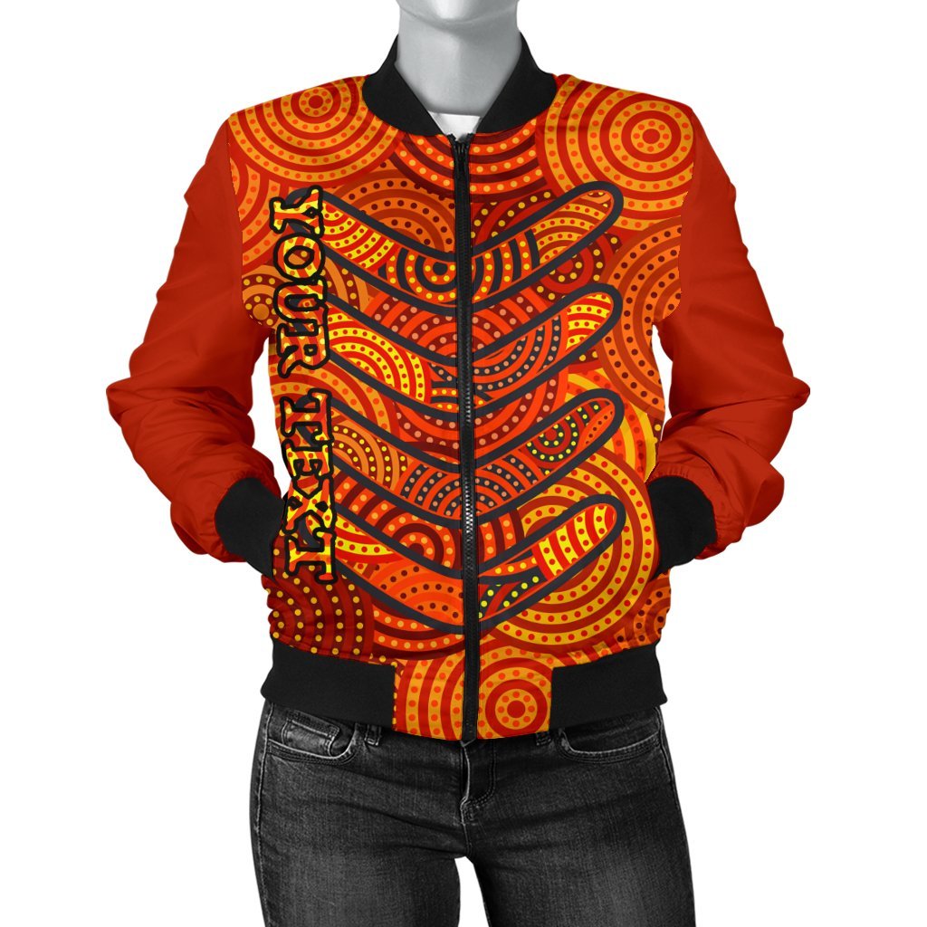aboriginal-personalised-womens-bomber-jacket-aboriginal-boomerangs-and-dot-circle