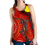 Aboriginal Women's Racerback Tank - Australia Lizard Dot Painting Art - Vibe Hoodie