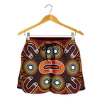 ABoriginal Women's Shorts - Aboriginal Dot Painting Flowers Style - Vibe Hoodie