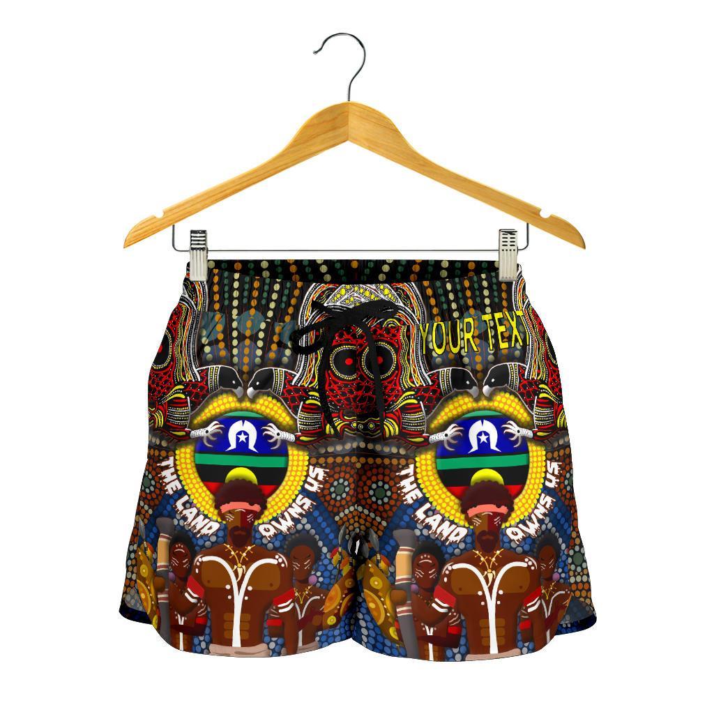 (Custom Text) The Land Owns Us All Over Print Women's Shorts - Vibe Hoodie