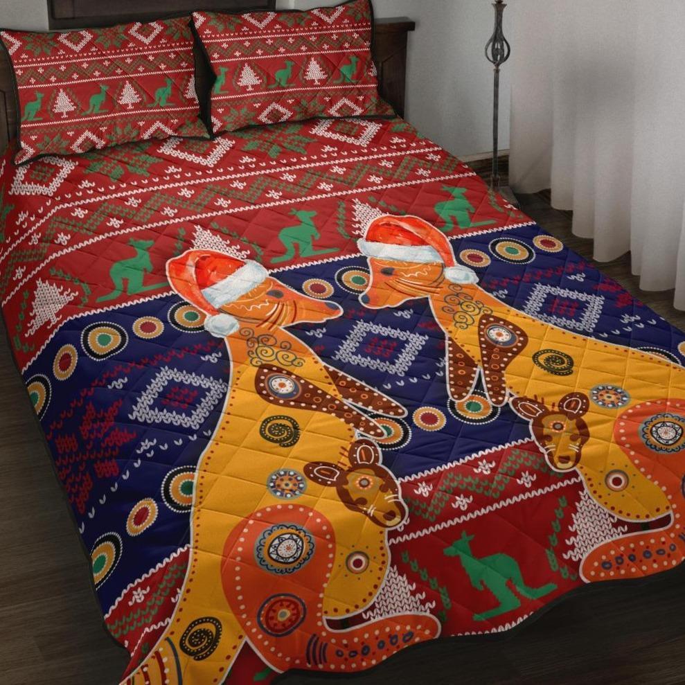 christmas-quilt-bed-set-mother-kangaroo-in-christmas