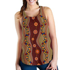 Racerback Tank - Aboriginal Dot Painting Top Tank - Women - Vibe Hoodie