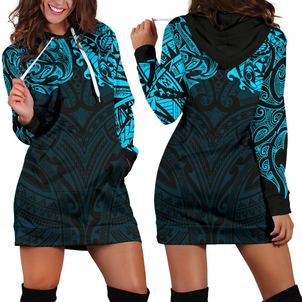 new-zealand-womens-hoodie-dress-maori-polynesian-tattoo-blue