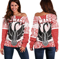 Sydney Women Off Shoulder Sweater Indigenous Swans - Vibe Hoodie