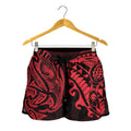 New ZealandAll Over Print Women's Shorts, Maori Polynesian Tattoo Red - Vibe Hoodie