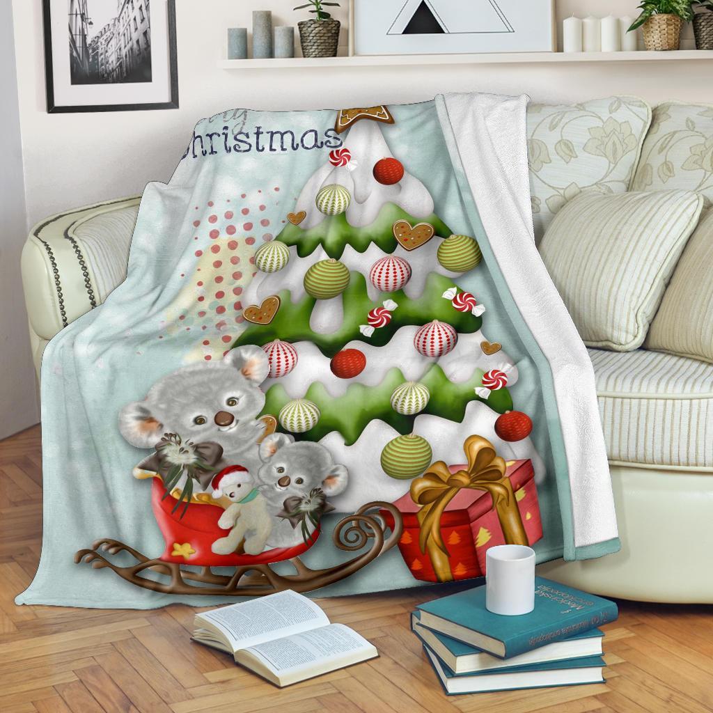 christmas-premium-blanket-koala-blanket-merry-christmas