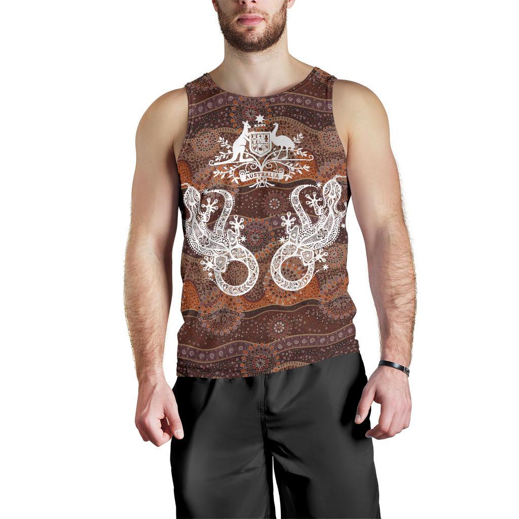 men-tank-top-australian-coat-of-arms-mens-tank-lizard-aboriginal-patterns