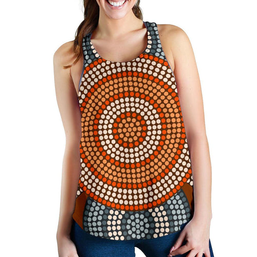 Racerback Tank - Aboriginal Dot Painting Tank Top Ver07 - Women - Vibe Hoodie