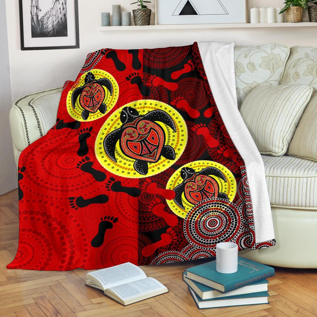 premium-blanket-aboriginal-dot-painting-blanket-turtle
