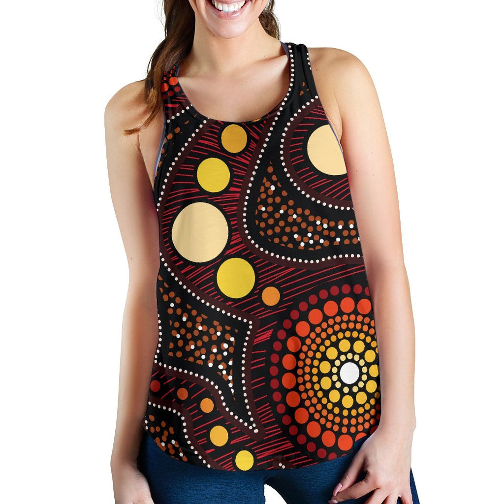 Aboriginal Women's Racerback Tank - Aboriginal Art Ver01 - Vibe Hoodie