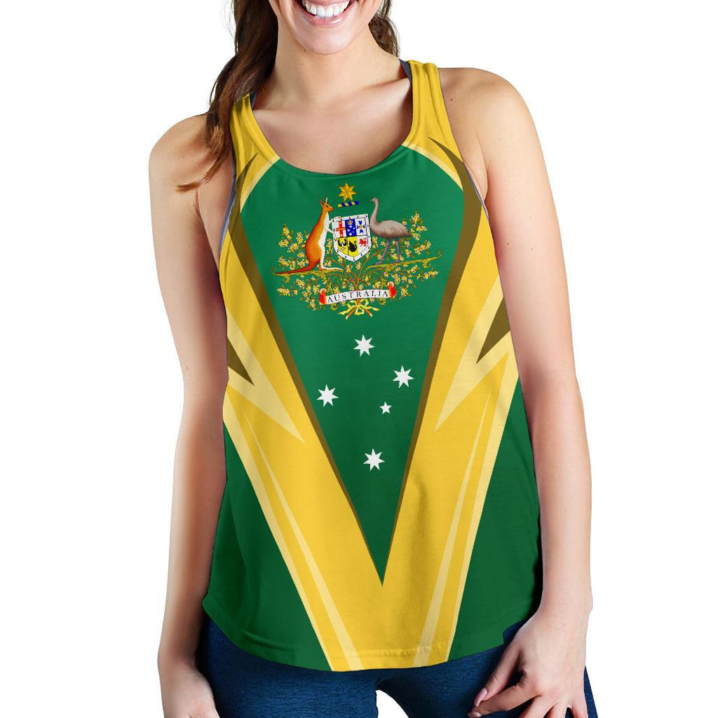 Racerback Tank - Australian Coat Of Arms Top Tank National Color - Women - Vibe Hoodie