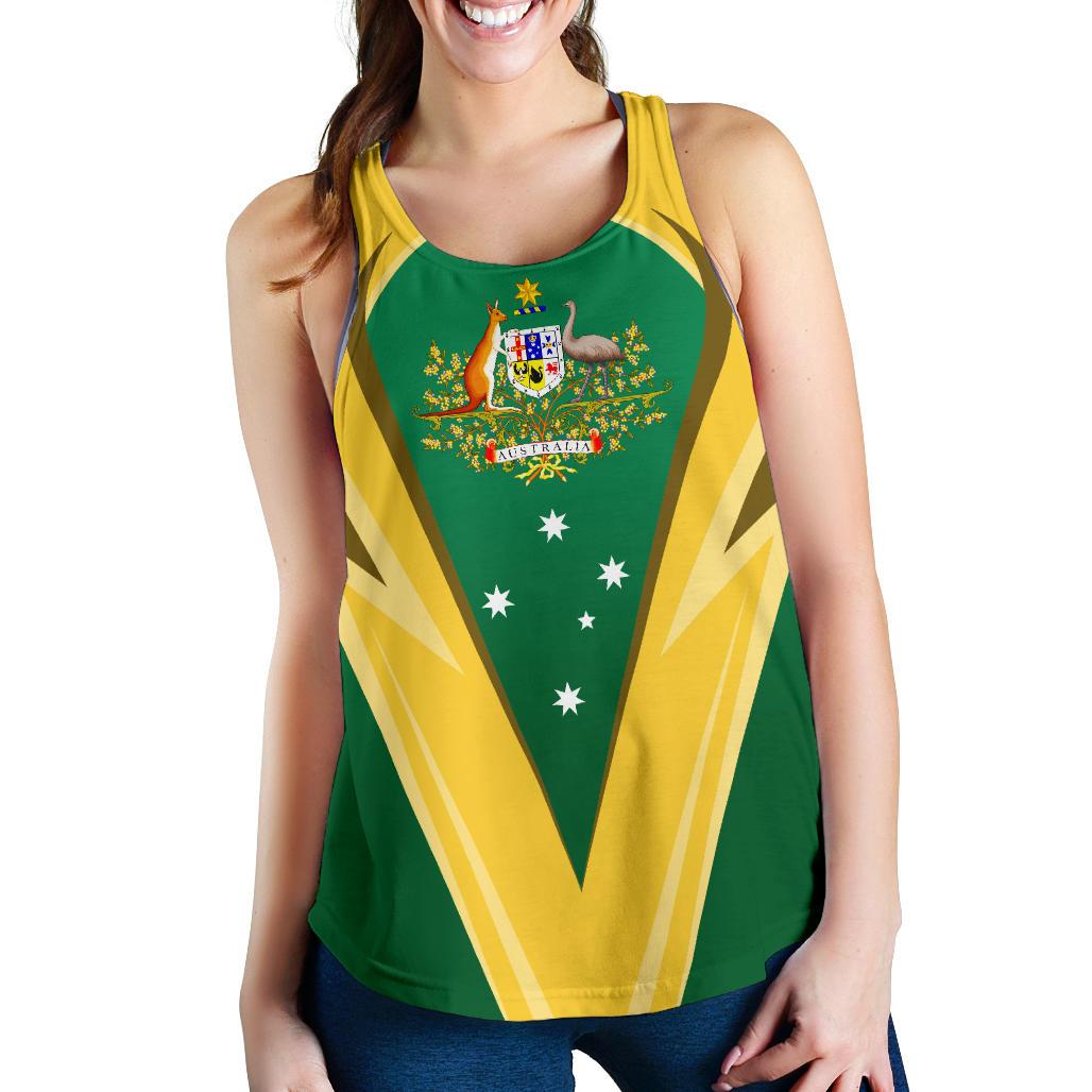 Racerback Tank - Australian Coat Of Arms Top Tank National Color - Women - Vibe Hoodie