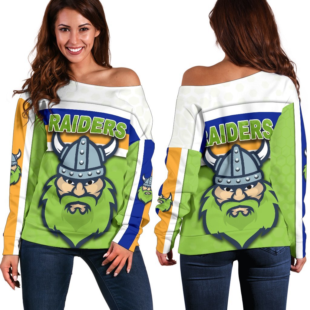 Canberra Women Off Shoulder Sweater Raiders Viking - Vibe Hoodie