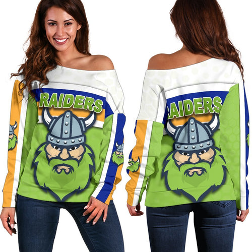 Canberra Women Off Shoulder Sweater Raiders Viking - Vibe Hoodie