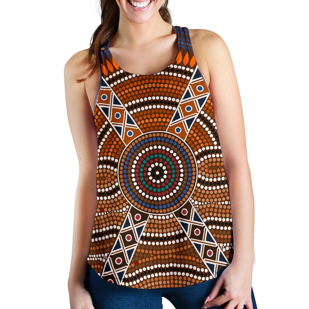 Racerback Tank - Aboriginal Dot Painting Tank Top Ver01 - Women - Vibe Hoodie