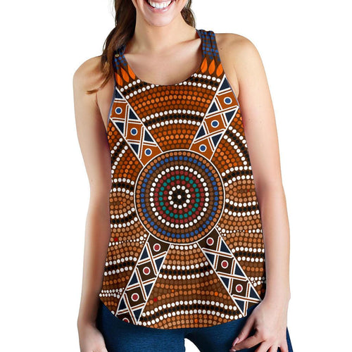 Racerback Tank - Aboriginal Dot Painting Tank Top Ver01 - Women - Vibe Hoodie