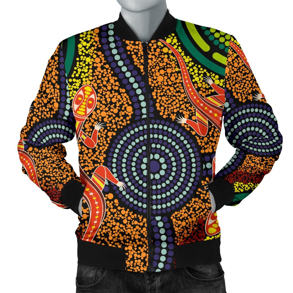 1st-australia-men-bomber-jacket-aboriginal-two-lizards-dot-painting-circle