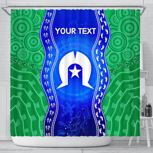 custom-torres-strait-islanders-shower-curtain-torres-symbol-with-aboriginal-patterns