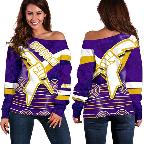 Storm Off Shoulder Sweater Indigenous Melbourne - Vibe Hoodie