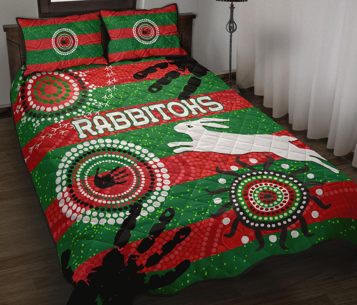 south-sydney-rabbitohs-indigenous-quilt-bed-set-country-style-no-1