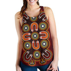 ABoriginal Women's Racerback Tank  - Aboriginal Dot Painting Flowers Style - Vibe Hoodie