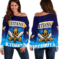 Gold Coast Women Off Shoulder Sweater Titans Gladiator Anzac Day 2021 Version - Camouflage - Vibe Hoodie