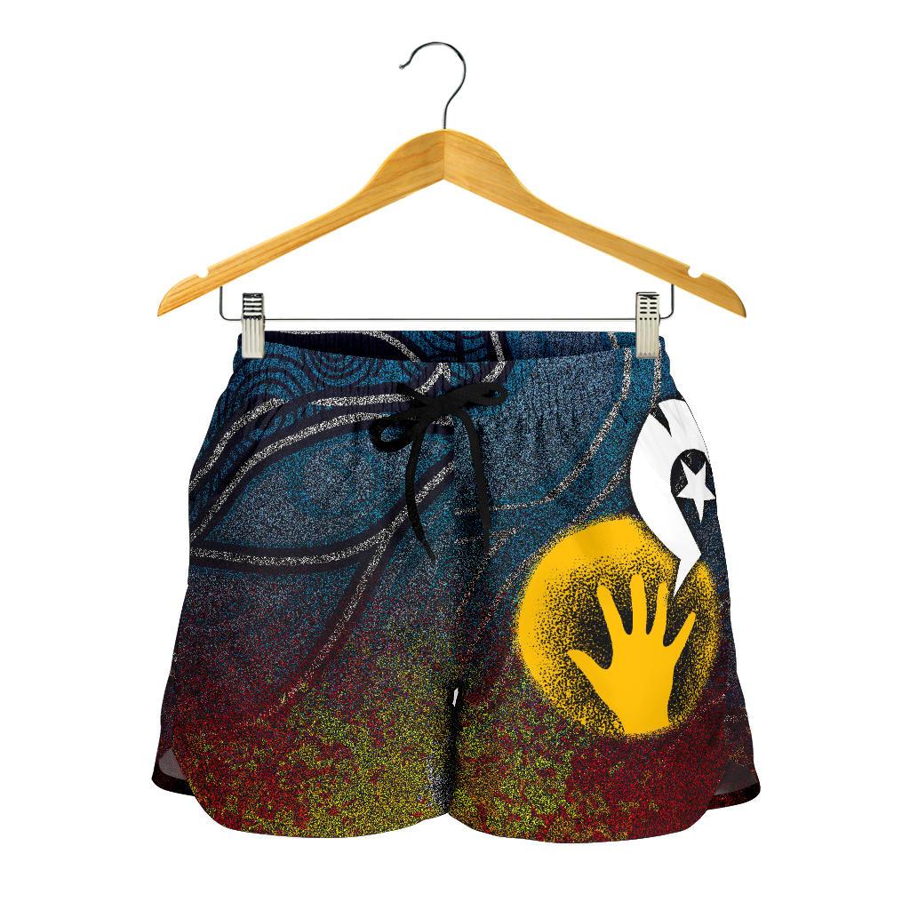 Aboriginal Women's Shorts - Aboriginal and Torres Strait Islanders Flag - Vibe Hoodie