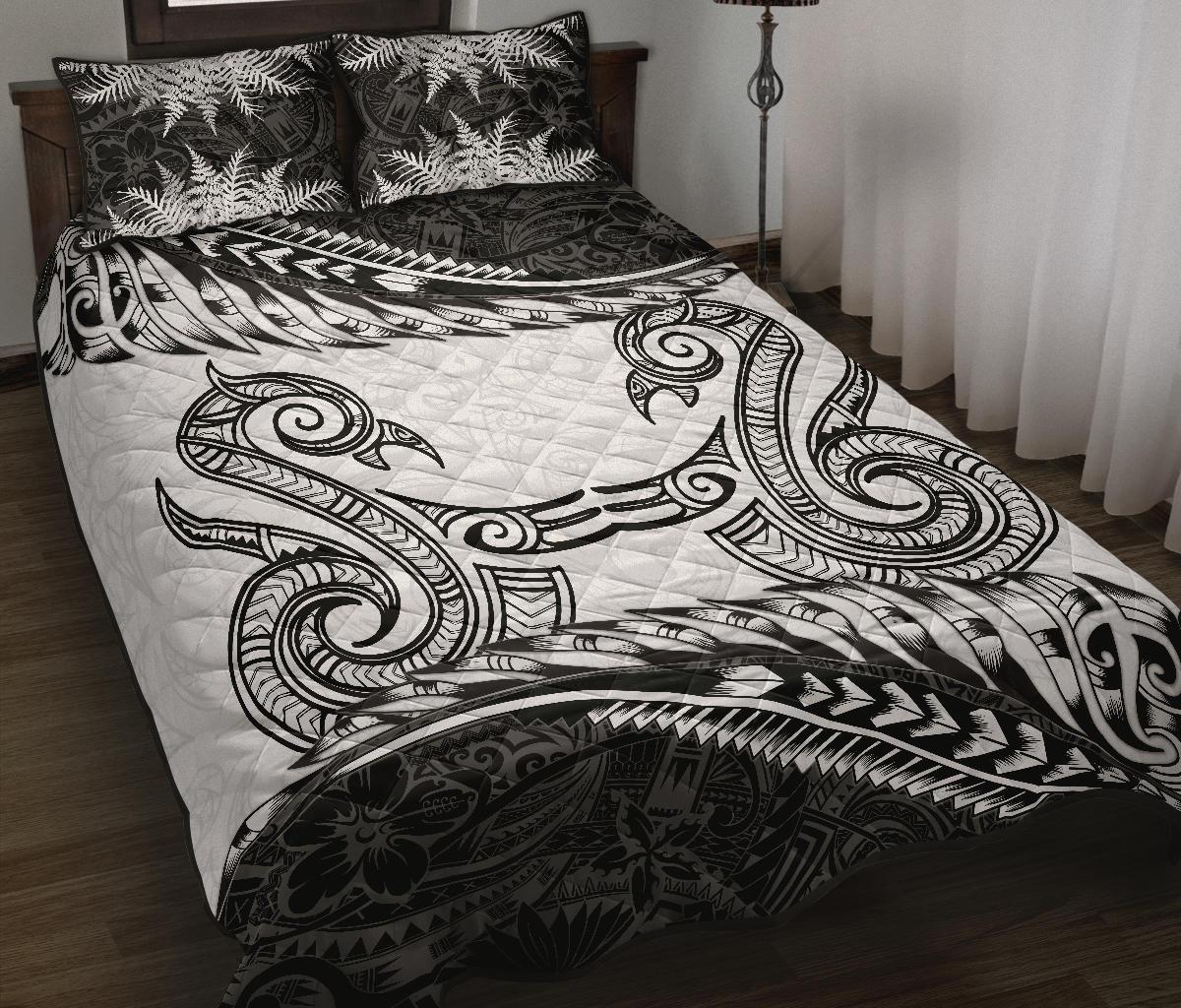 aotearoa-quilt-bed-set-maori-manaia-with-silver-fern