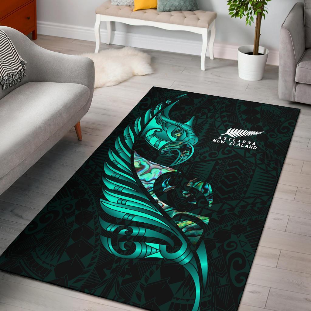 new-zealand-area-rug-manaia-paua-fern-wing-turquoise