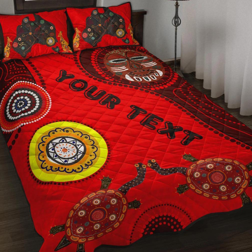 custom-text-1saustralia-quilt-cover-set-aboriginal-dot-patterns-turtle