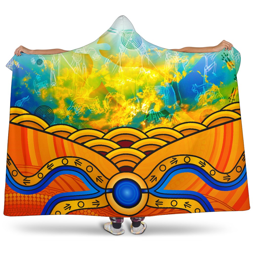 aboriginal-hooded-blanket-australia-kangaroo-sky