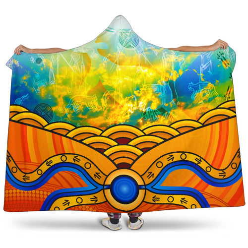 aboriginal-hooded-blanket-australia-kangaroo-sky