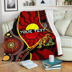 custom-premium-blanket-australia-aboriginal-dots-with-didgeridoo