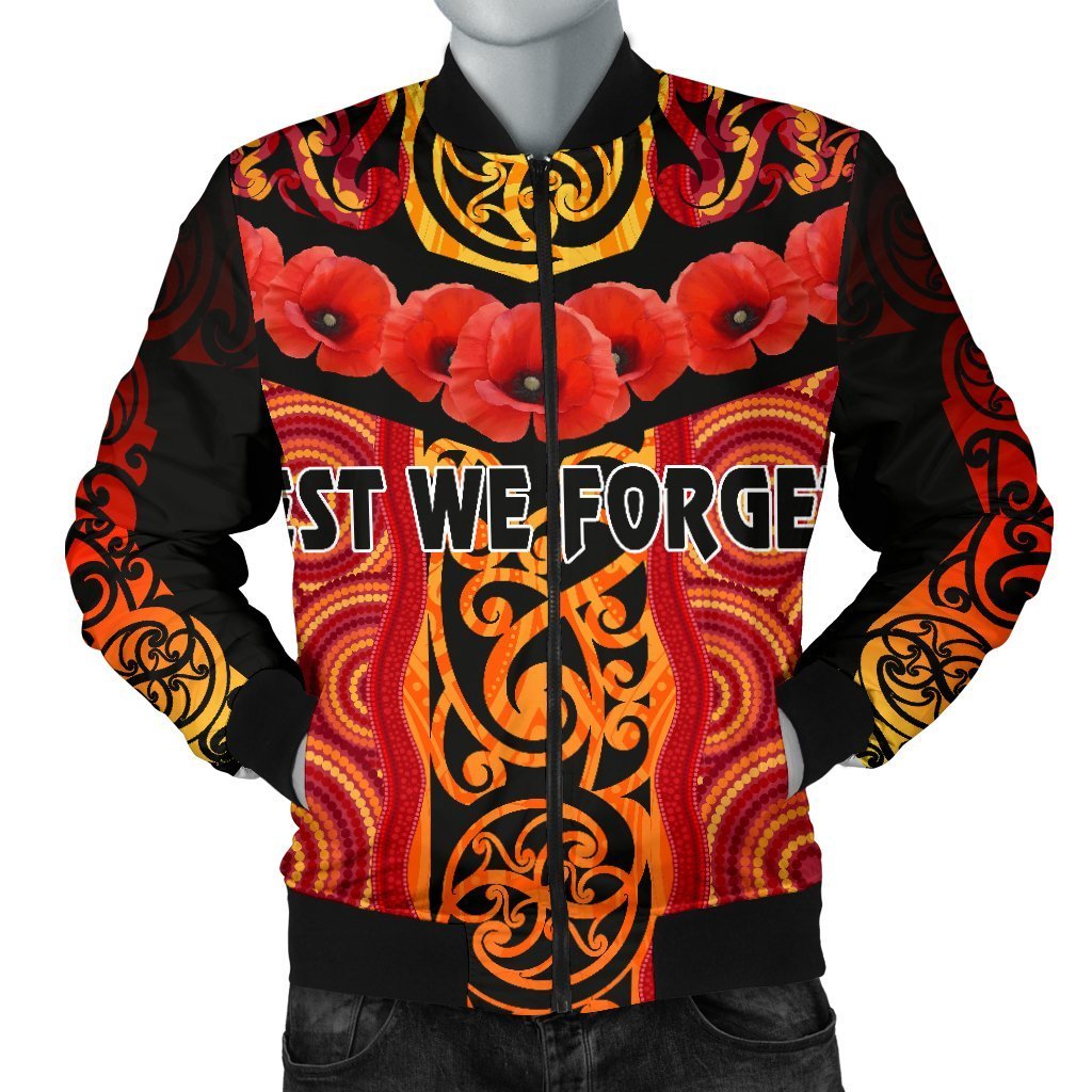 anzac-lest-we-forget-poppy-men-bomber-jacket-new-zealand-maori-silver-fern-australia-aboriginal
