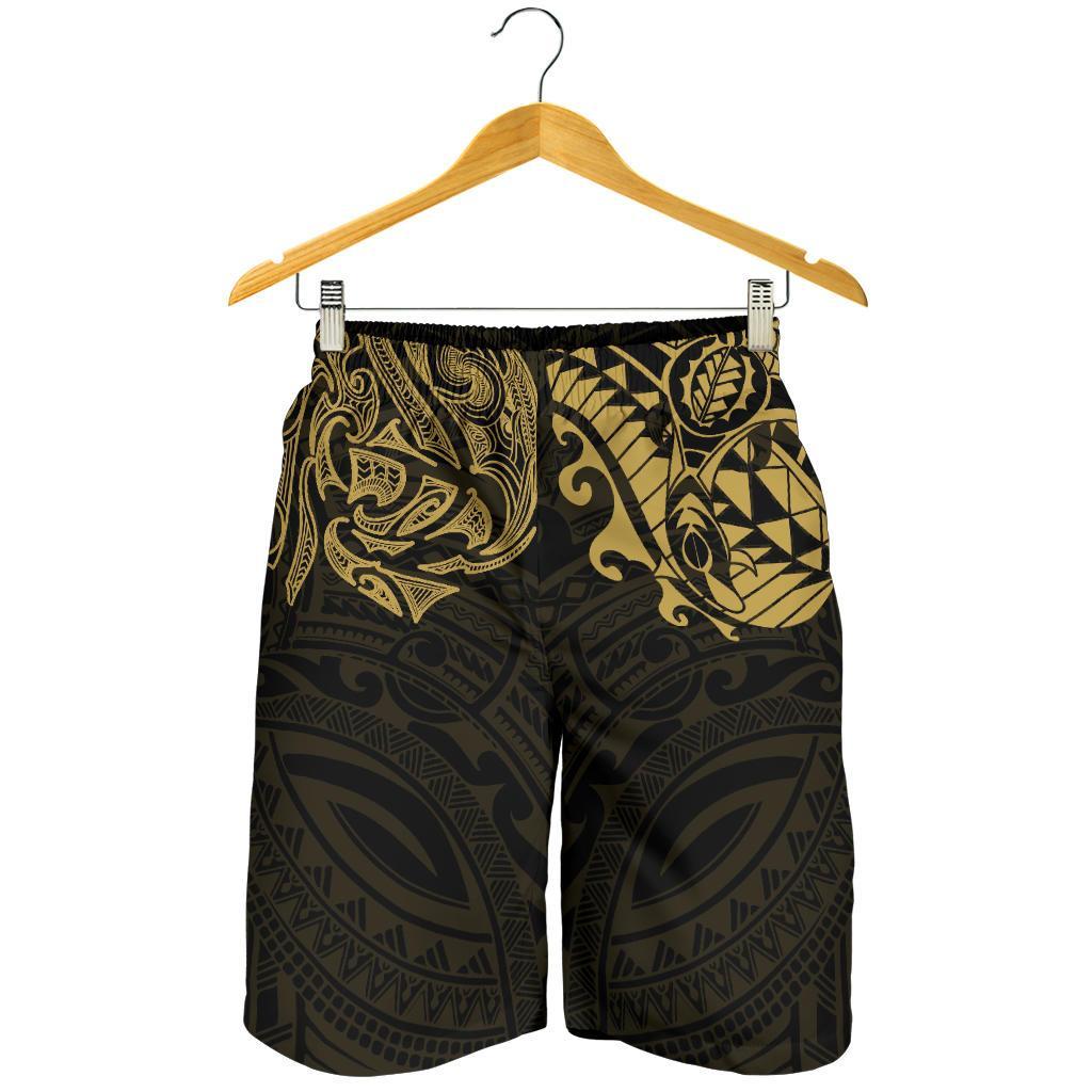 new-zealand-all-over-print-mens-shorts-maori-polynesian-tattoo-gold