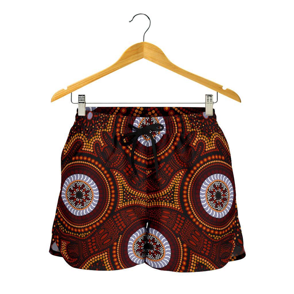 Aboriginal Women's Short - Aboriginal Human Dot Painting Art - Vibe Hoodie