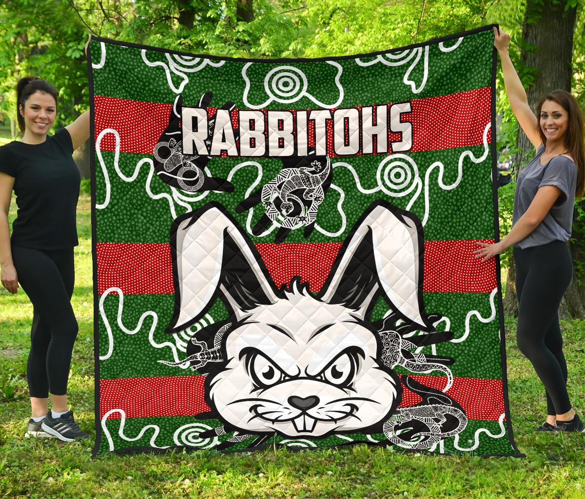 rabbitohs-indigenous-premium-quilt-rabbit-head